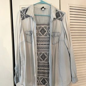 Light denim button down